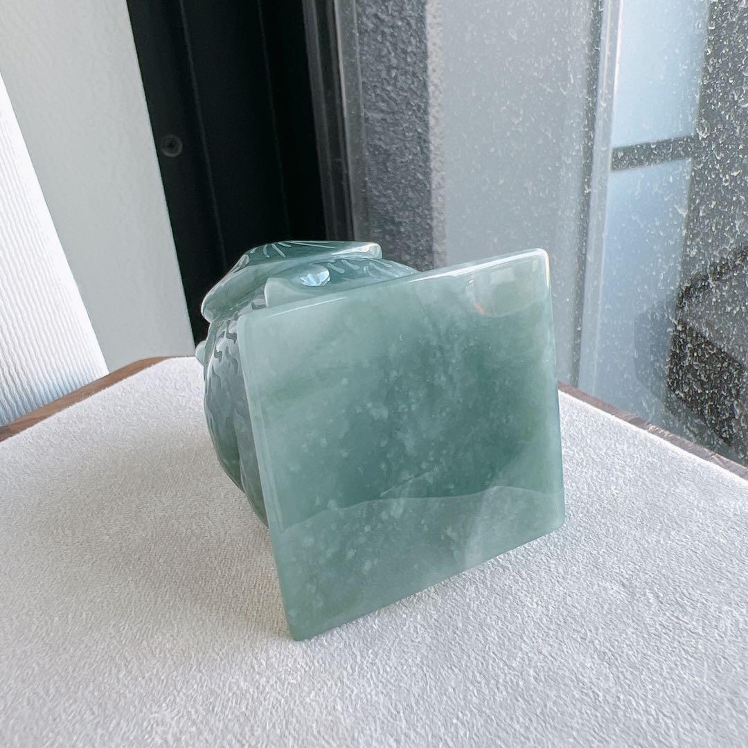 天然グアテマラ産本翡翠 タヌキ置物・オブジェ