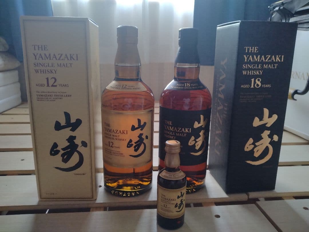 山崎 12年 18年 シングルモルトウイスキーセット+12年ミニボトル