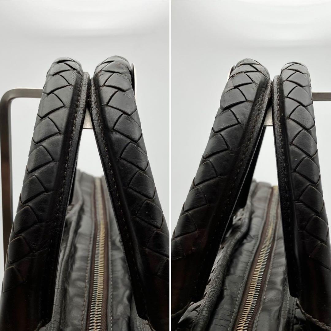 ボッテガヴェネタ　ブリーフケース　イントレチャート　2way ショルダー付き　茶