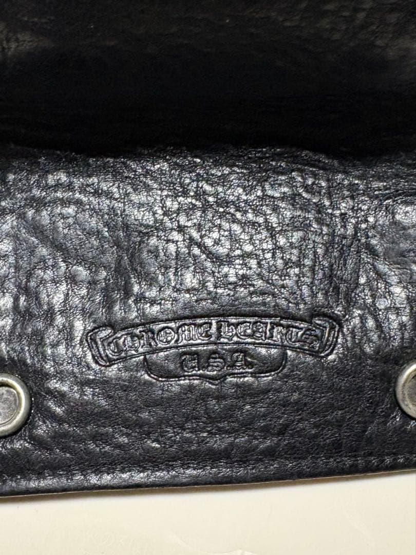 CHROME HEARTS フローラルボタン3ボタン レザーキーケース
