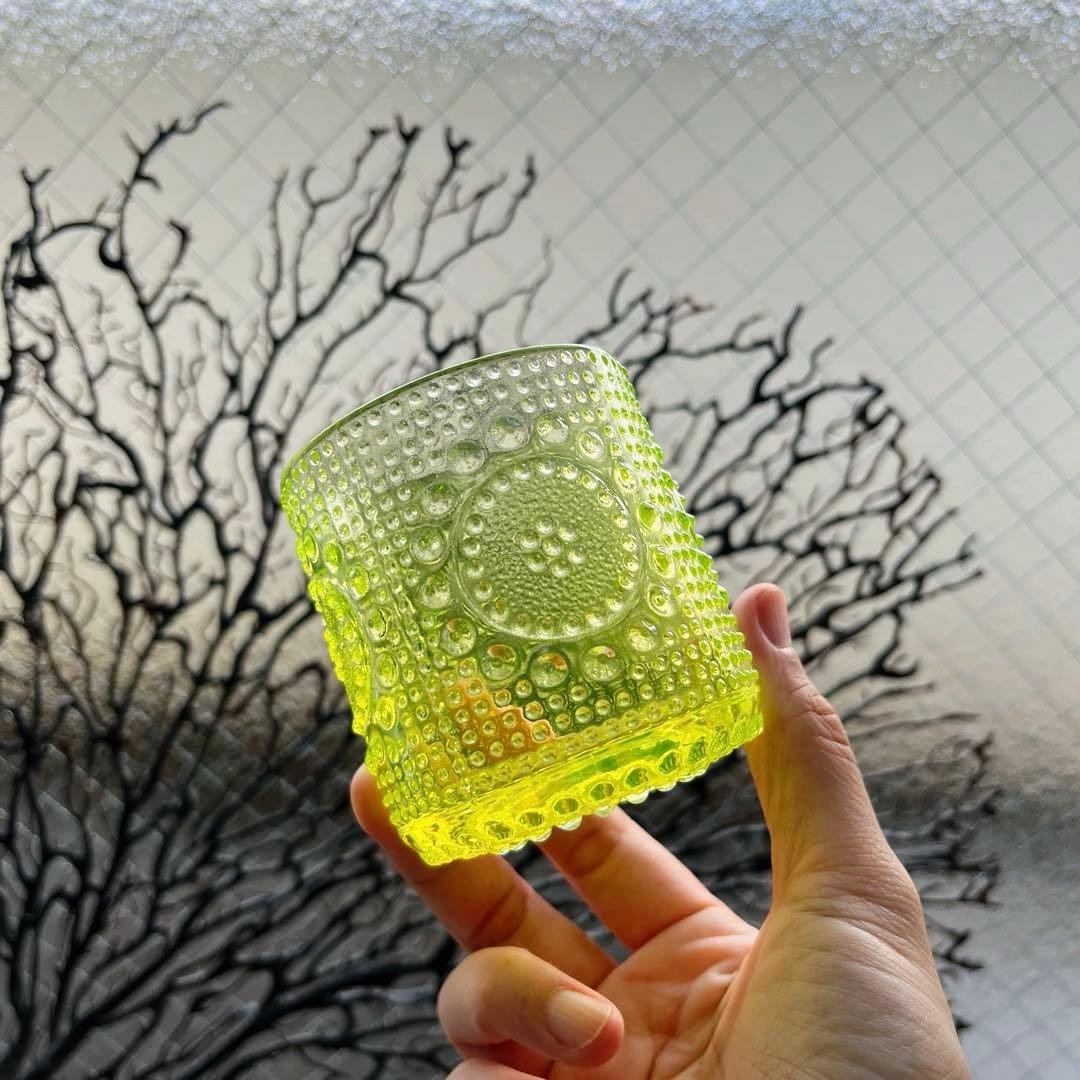 骨董　時代ガラス　フィンランド　グラッポニア グラス　コップ　ウラン１客