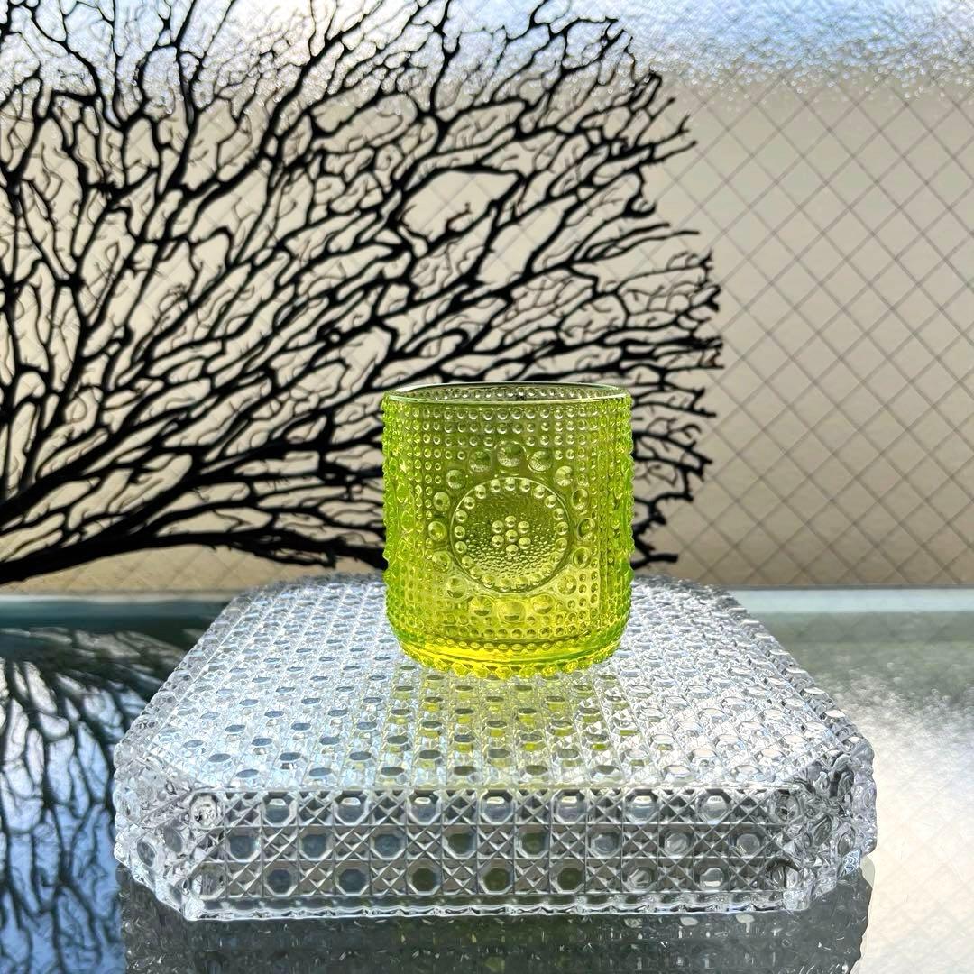 骨董　時代ガラス　フィンランド　グラッポニア グラス　コップ　ウラン１客