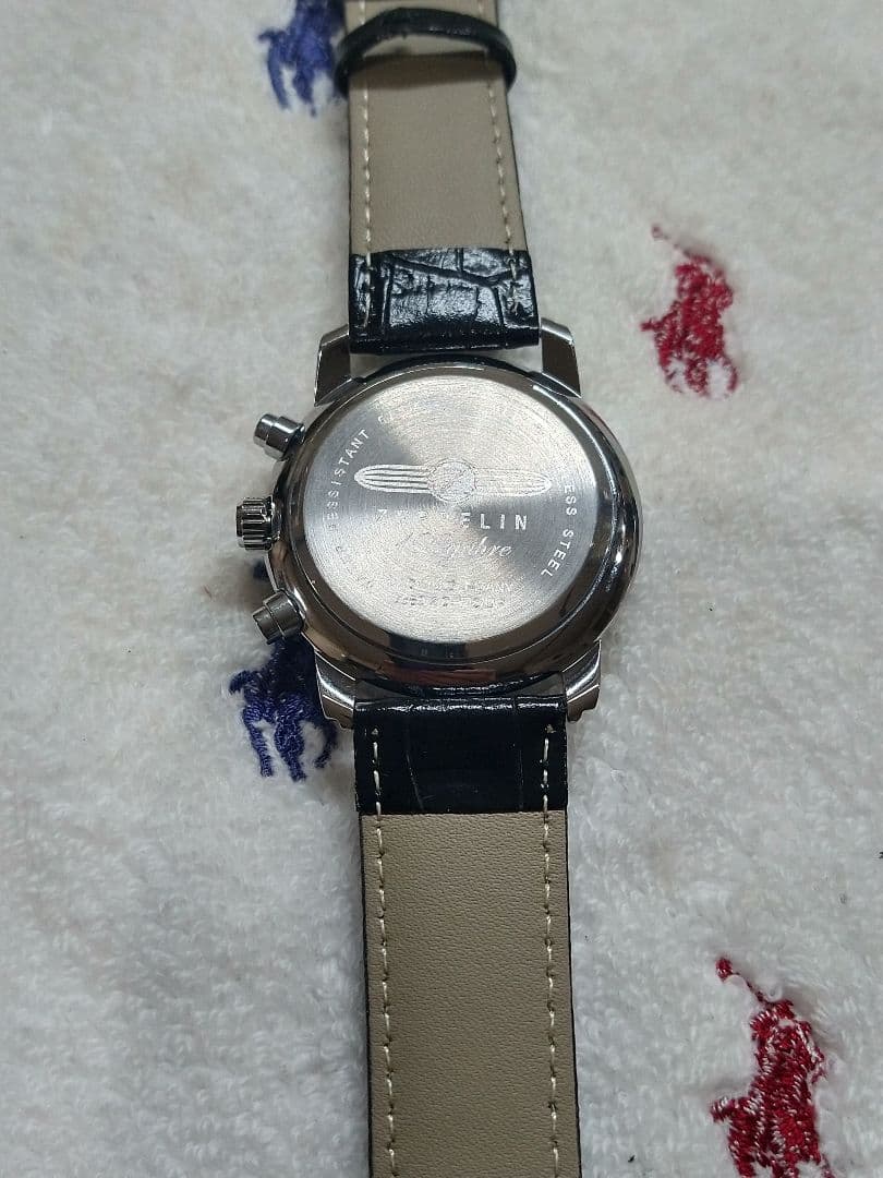 ラストの１本！ZEPPPELIN 飛行船100周年クロノグラフ クォーツブラック