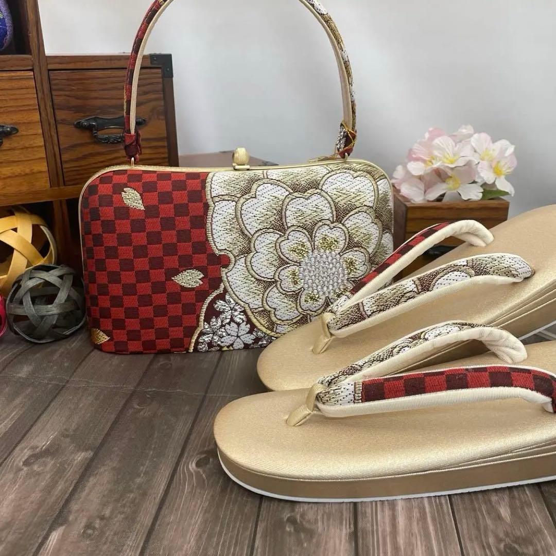 そ✨2007振袖などに✨西陣織 草履バッグ Lサイズ 少々訳あり新品