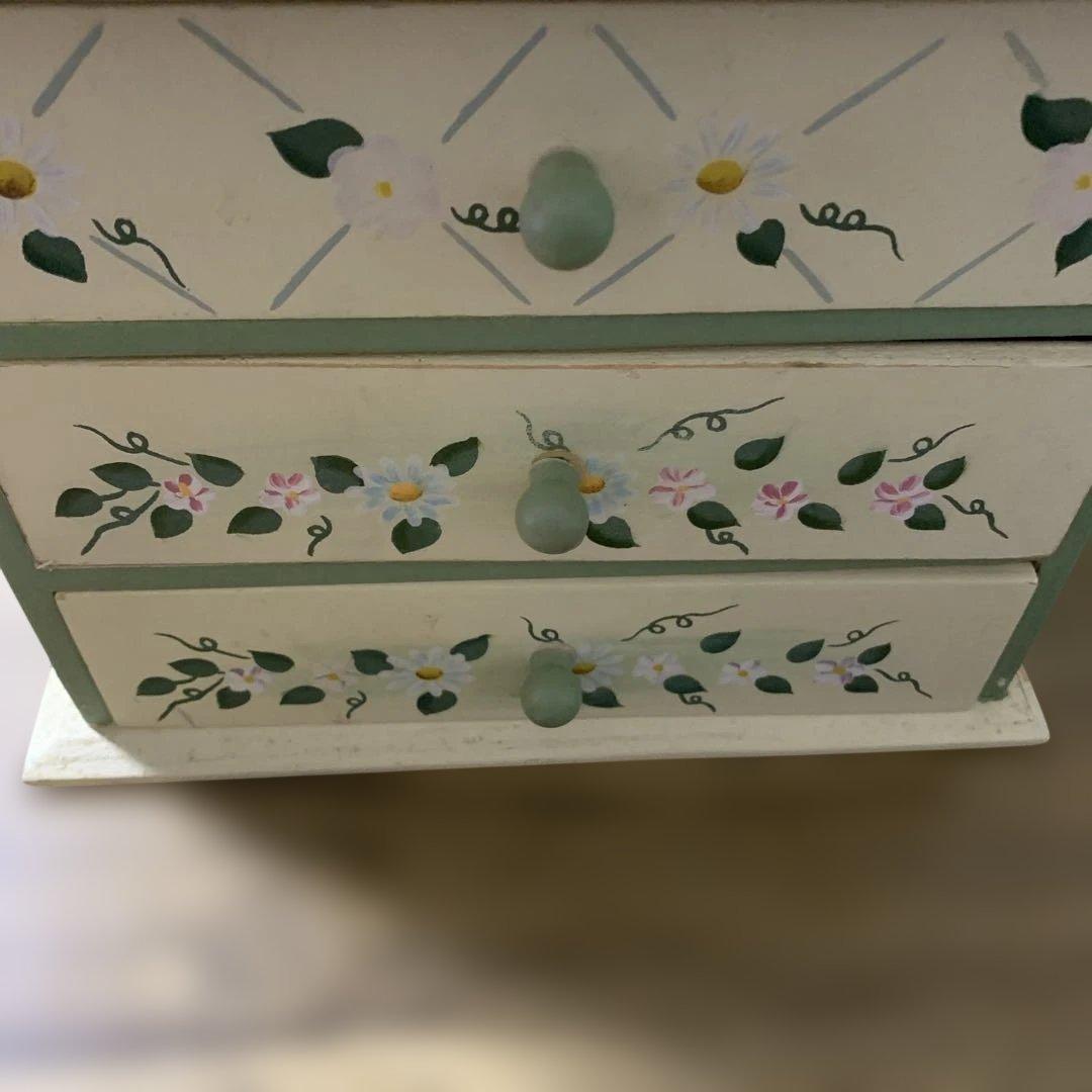 アンティークレトロ★マーガレット☆ペイントデザイン★ミニチェスト。インテリア