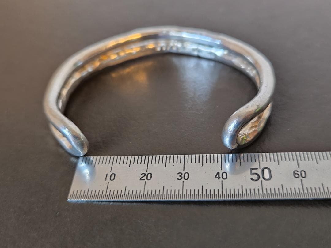 市松 シルバーバングル ダブルスタイル