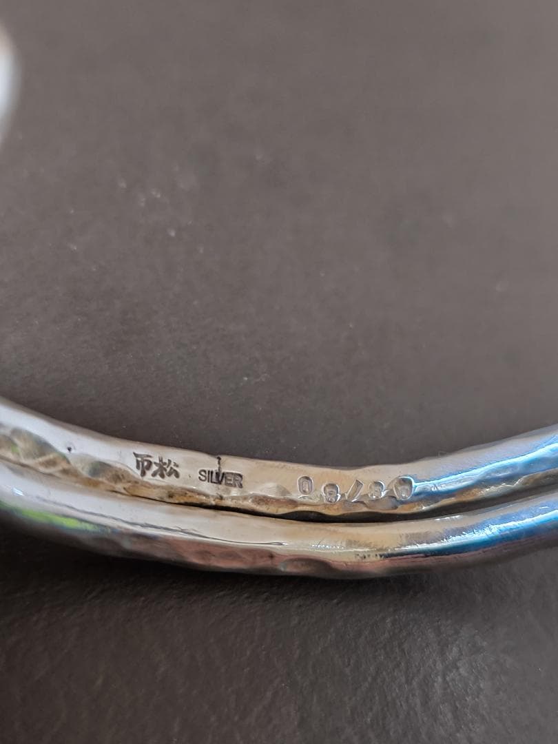 市松 シルバーバングル ダブルスタイル