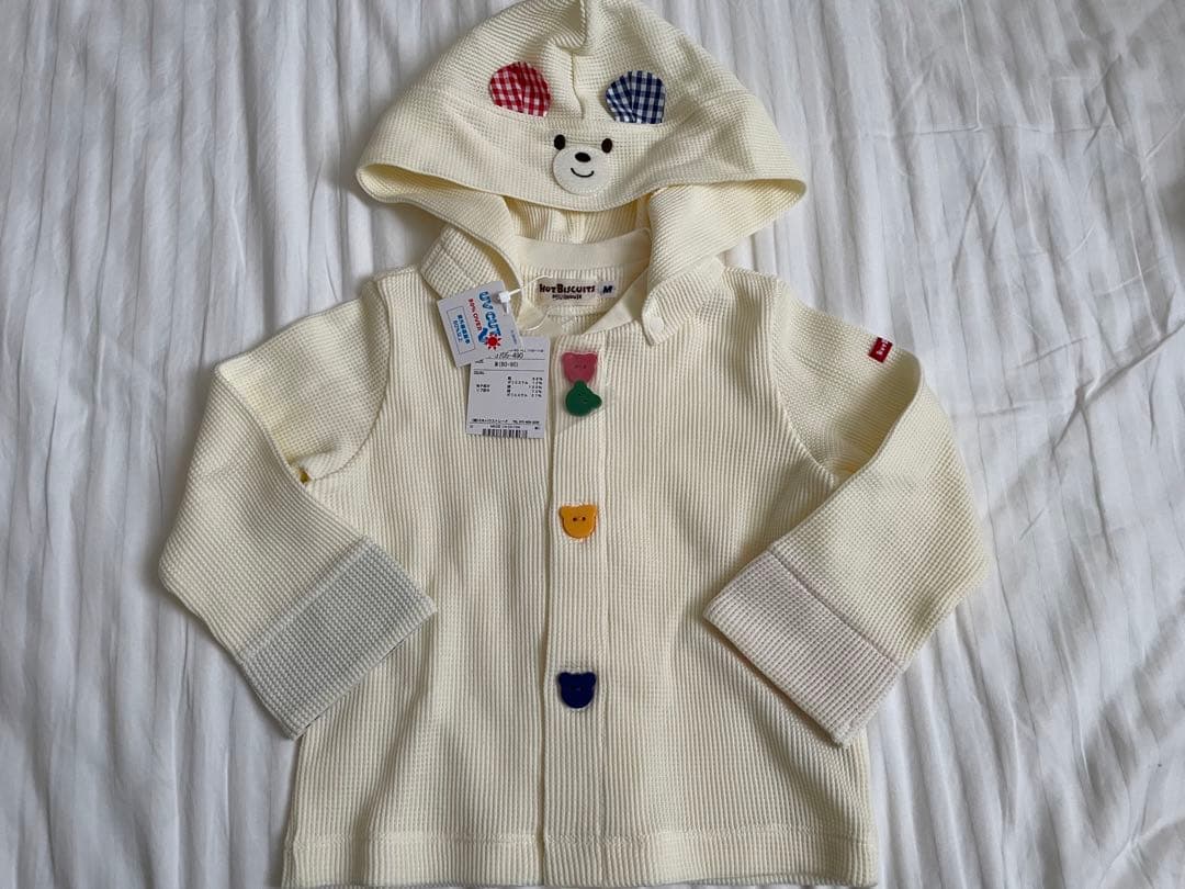 ミキハウス　ホットビスケッツ　パーカー　アイボリー　新品タグ付き 80-90 M