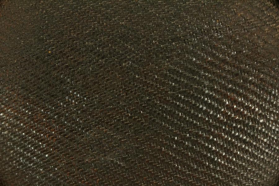 茶道具 竹編 時代 炭斗 美品(A820)