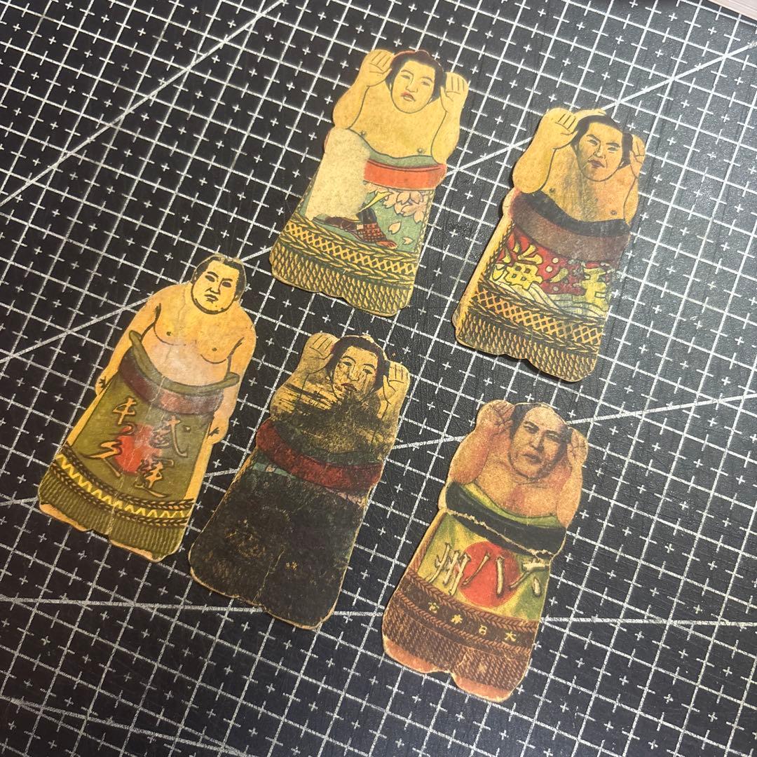 大相撲力士 相撲人形 レア 5枚 セット 蚤の市