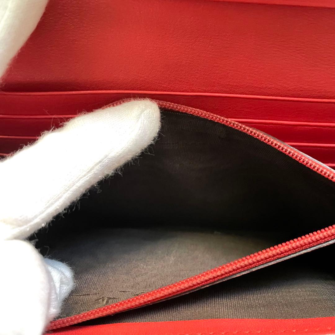 GUCCI グッチ フラップ 長財布　シマレザー　2つ折り財布　0112-③
