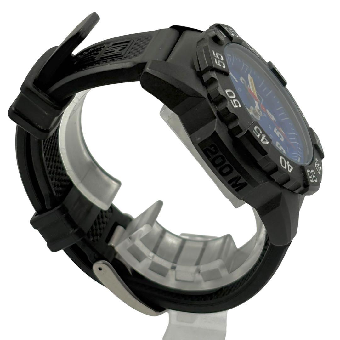 【美品】 ルミノックス 3500 腕時計 ブラック ブルー文字盤 デイト 稼働