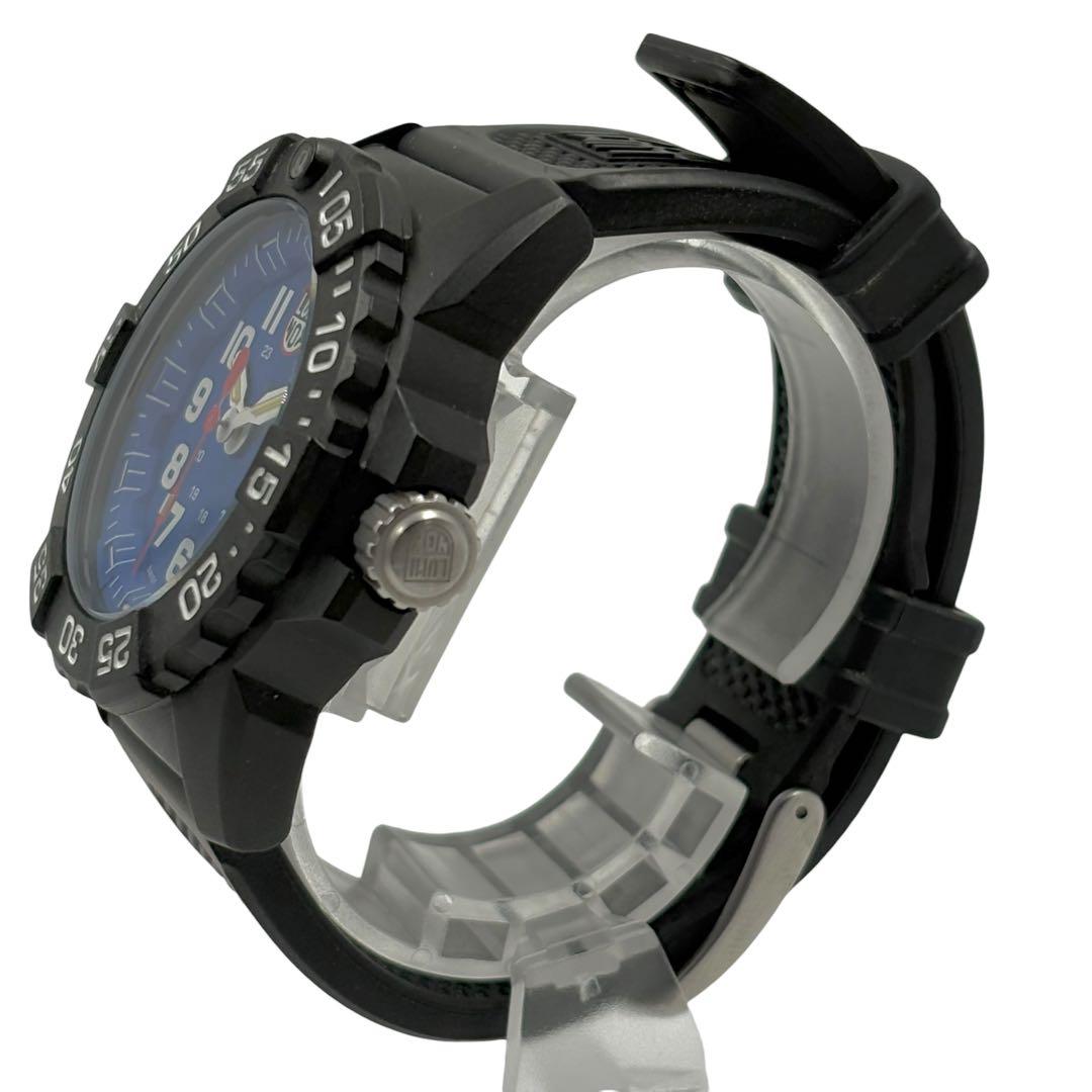 【美品】 ルミノックス 3500 腕時計 ブラック ブルー文字盤 デイト 稼働