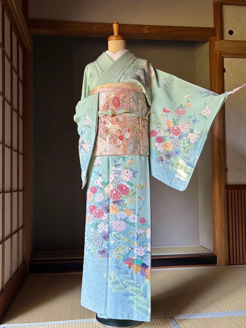 正絹訪問着4点フルセット◎全品未使用！こだわりコーディネート品格シリーズa12