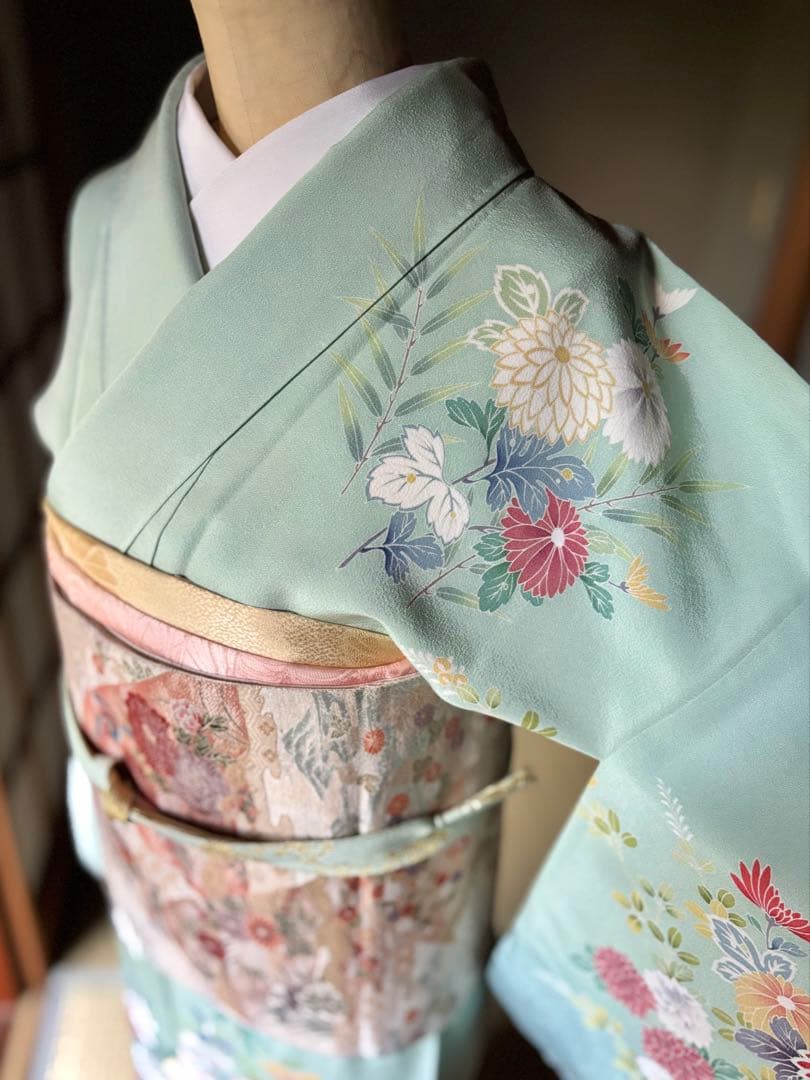 正絹訪問着4点フルセット◎全品未使用！こだわりコーディネート品格シリーズa12