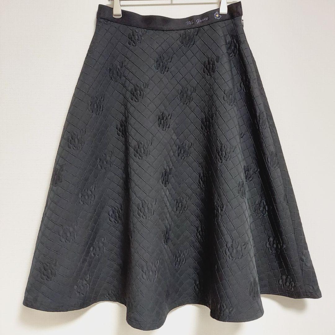 美品 M'S GRACY 2023 カメリア ジャガード フレアスカート 38