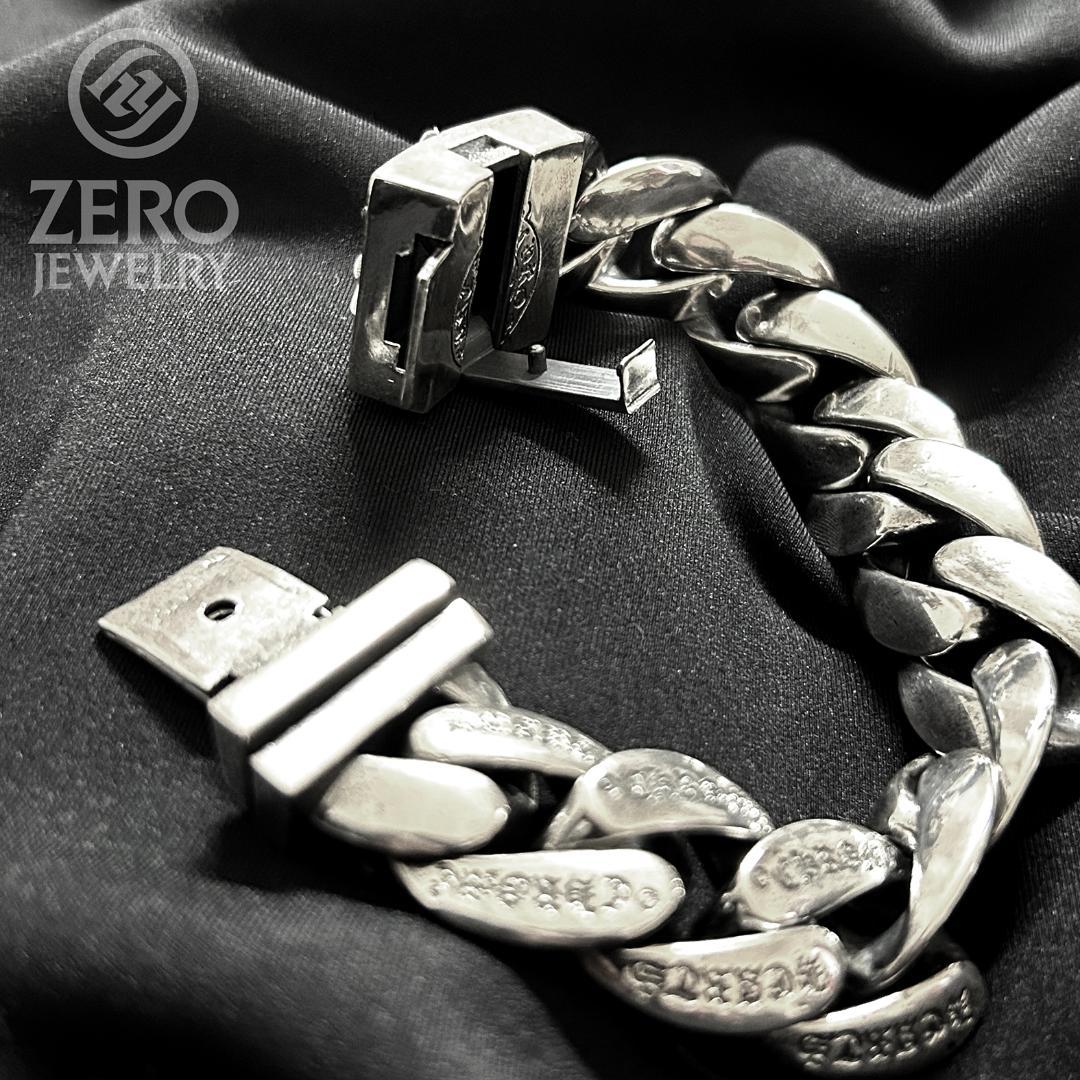 【！即日発送！925】スター 極太ブレスレット 11リンク Wロック