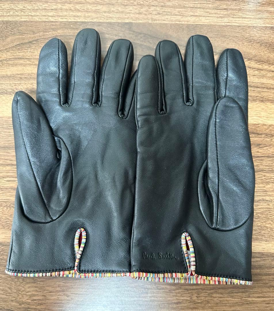 【Paul Smith】 シグネチャーストライ プパイピング レザーグローブ