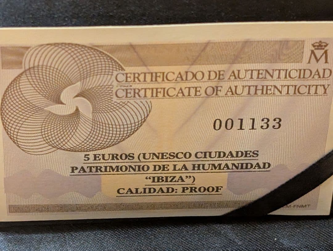 2015年 スペイン　ユネスコ世界遺産イビサ島 5ユーロ銀貨