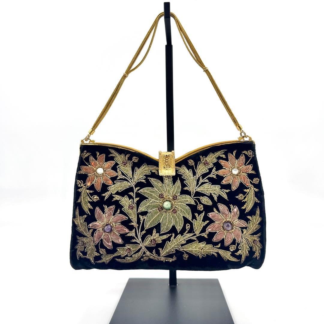 美品・超希少✨【皇室御用達】Lumy はしもと ビーズバッグ パーティー 刺繍