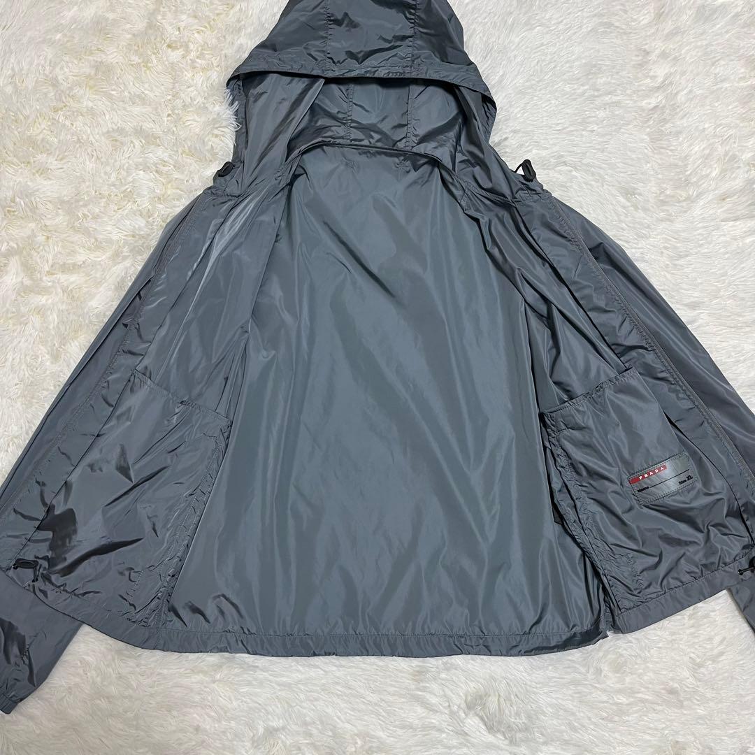 PRADA SPORT ナイロン パーカー フード付き グレー XLサイズ