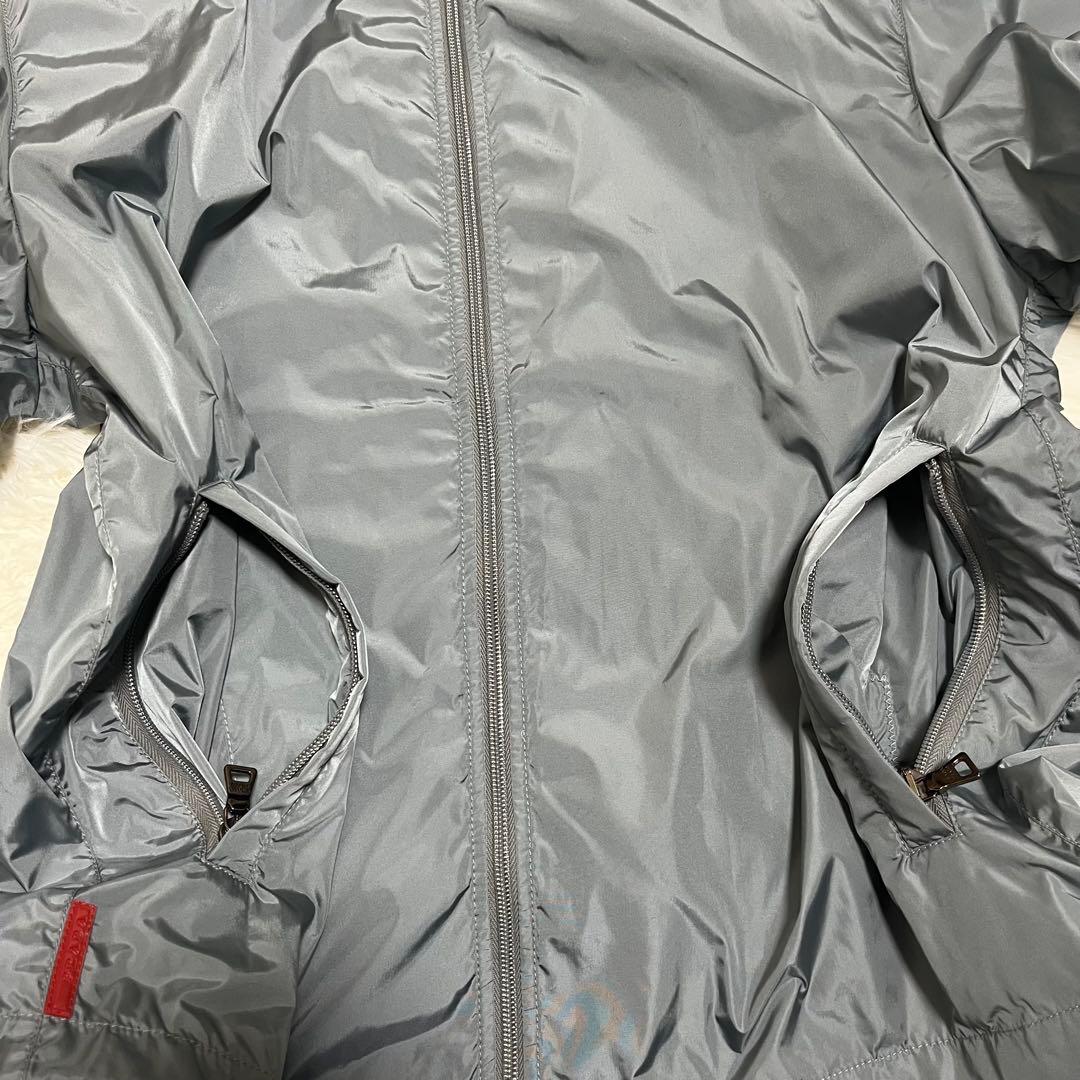 PRADA SPORT ナイロン パーカー フード付き グレー XLサイズ
