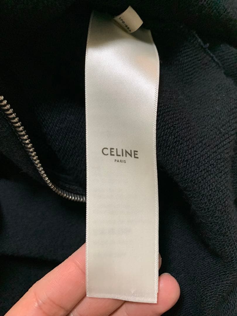 セリーヌ-CELINE ジップアップパーカー 黒 美品　 Mサイズ