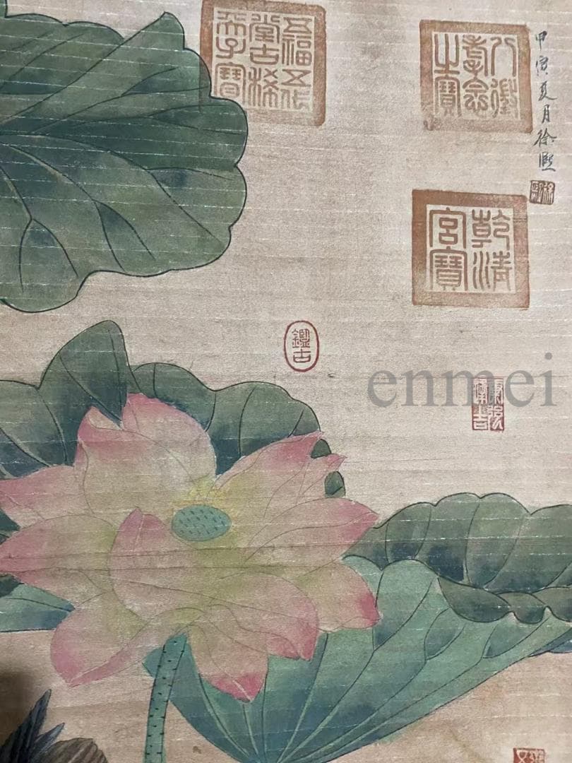 中国古美術・旧藏・五代風・徐熙款・花鳥図・手描き中堂画・掛軸・宣紙・書画・骨董