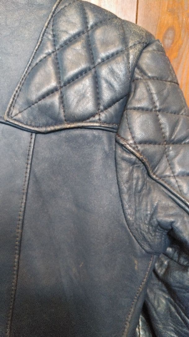 貴重ヴィンテージ ７０'s英国製　G-MAC　ブルーレザーライダース　ロンジャン