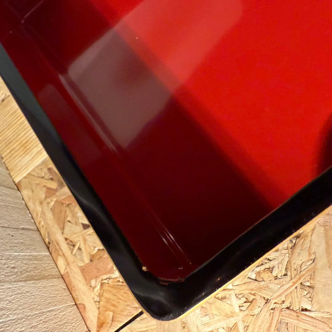 ヴィンテージ♡秀衡塗 2段重箱 黒×金×朱の華やかデザイン お正月 おせち♡