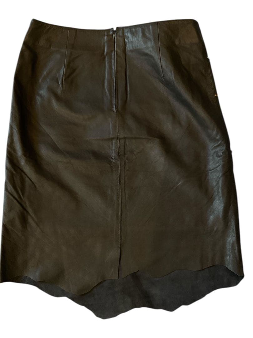 SHARE SPIRIT シープレザータイトスカート 黒