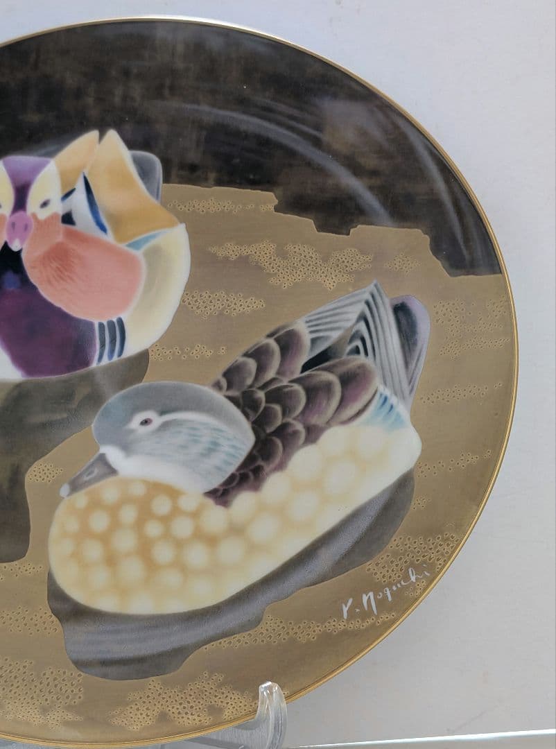 【ノリタケスタジオコレクション】手描き鴨絵皿 Y.Ｎoguchi.