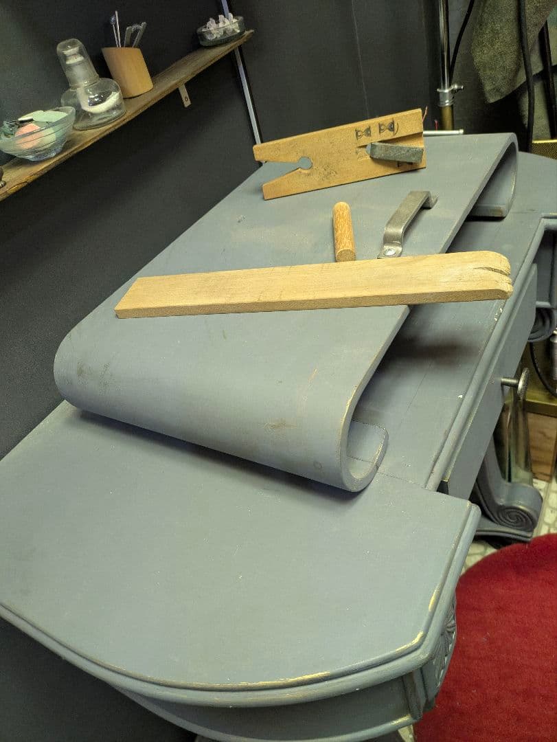 彫金台　彫金机　作業台 グレー　リメイク品　すり板