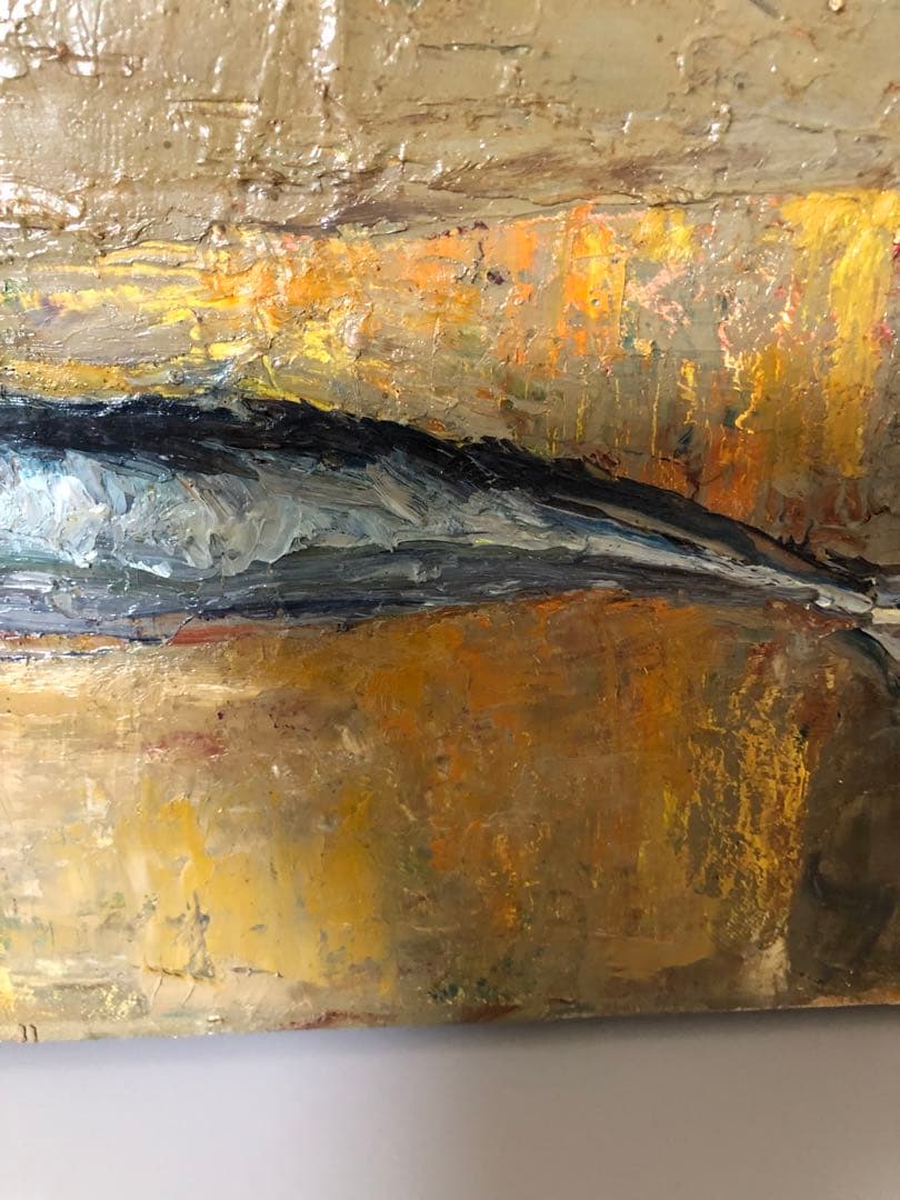 油絵（秋刀魚）さんま　Ｆ4