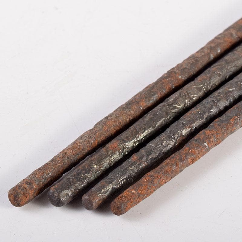 茶道具　古鉄　火箸　二組　文字あり　C　6932