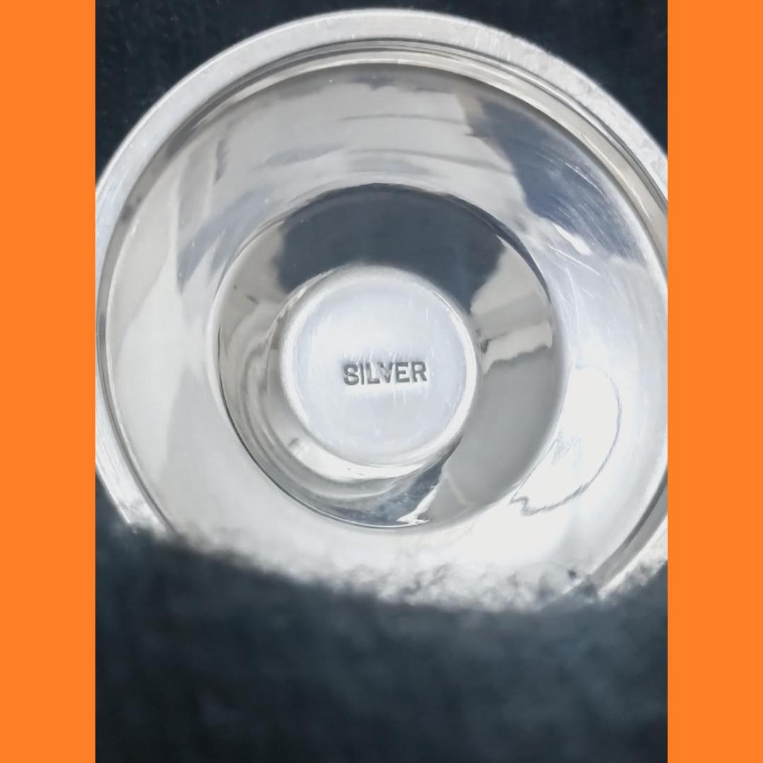 銀製 SILVER 鴨政雄 彫金 銀杯 シルバーワイングラス