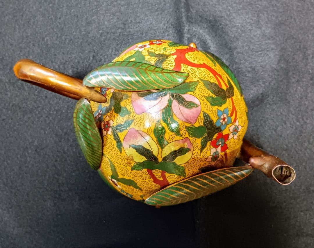 茶壺　七宝焼き　倣古　水差し　置物　中国　大きい　オブジェ　工芸品　インテリア