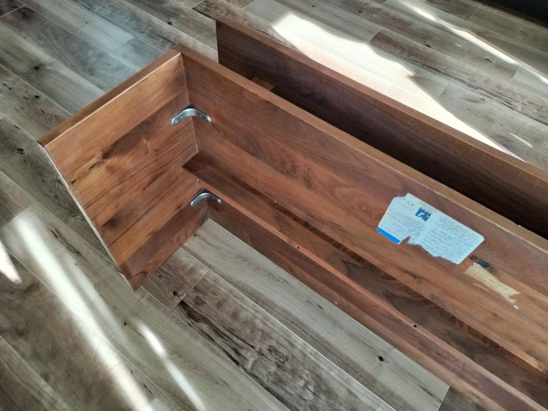 あや　レア 中棚付き ウォールナット 無垢 ローテーブル 板厚20mm