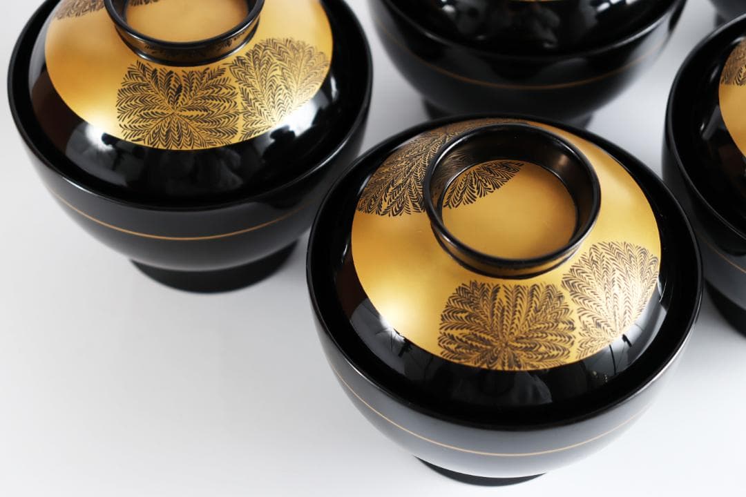 輪島塗 忍紋 吸物椀 井波唯志 五客