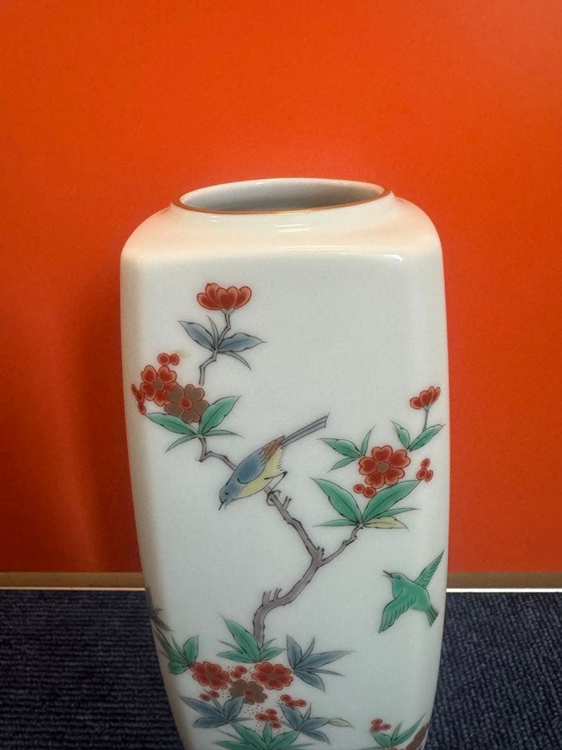 1634  深川製磁　花鳥文　金彩