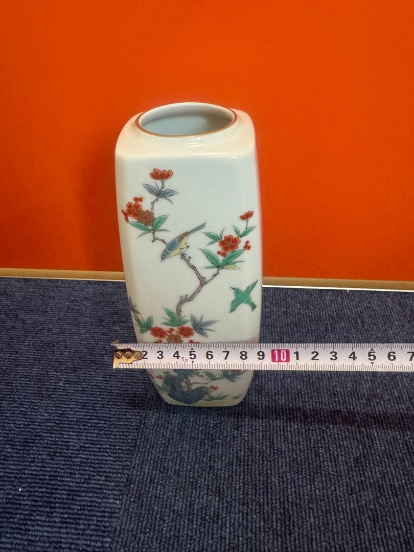 1634  深川製磁　花鳥文　金彩