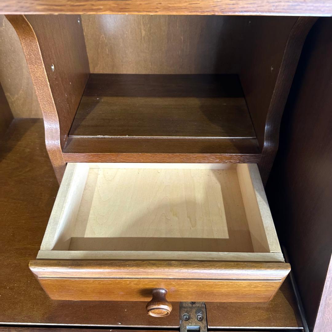 ✦カリモク✦ヴィンテージ ライティングビューロー デスクキャビネット 昭和レトロ