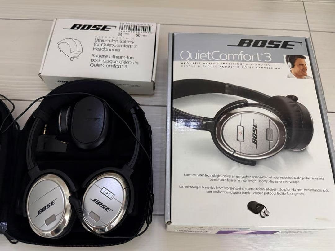 【交換バッテリー付】Bose QuietComfort 3 ヘッドフォン