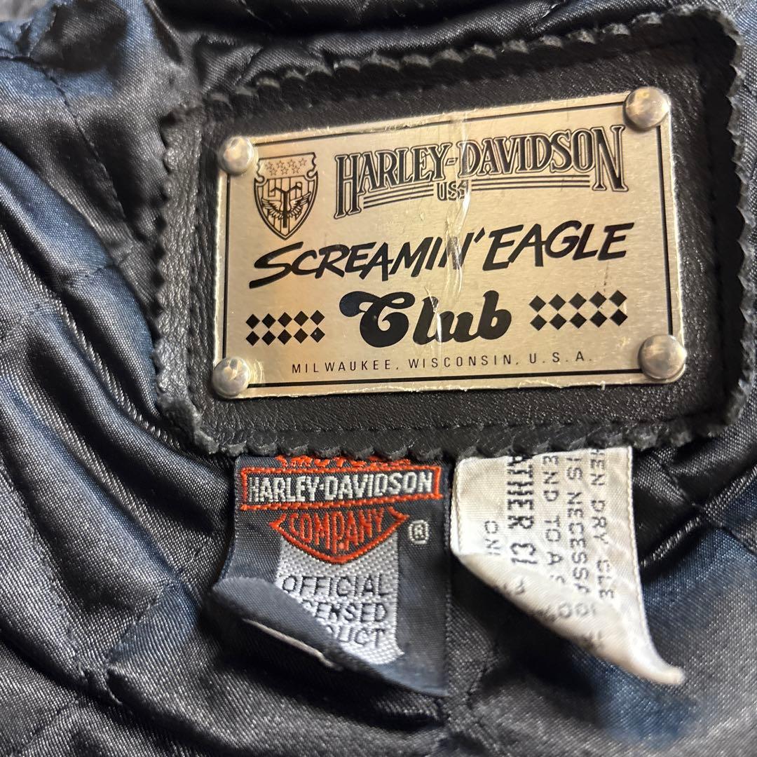 ハーレーダビッドソン シングルライダースジャケット 革ジャン 80s 当時物