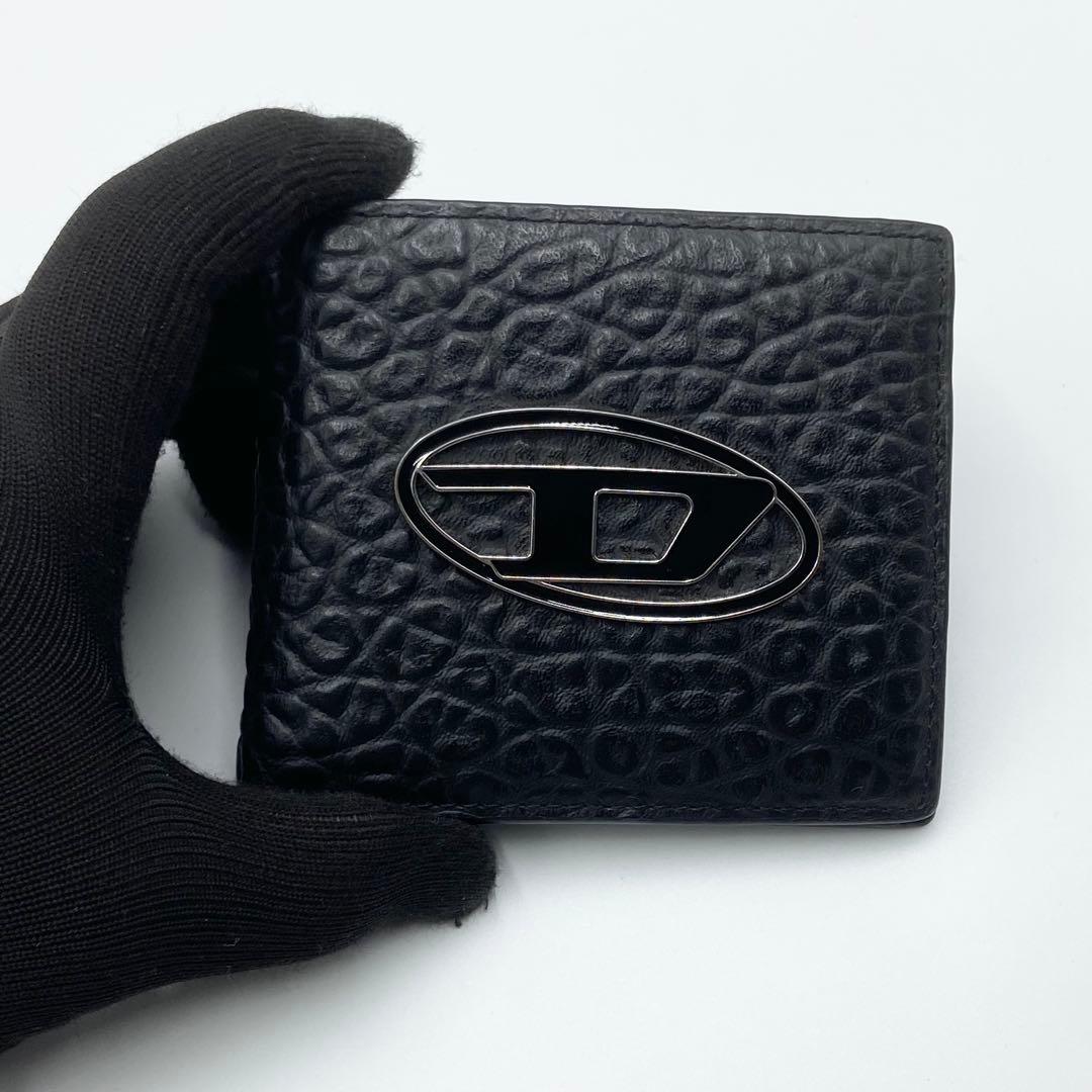 極美品　DISEL ディーゼル 1DR ワンダー　折り財布　レザー　ブラック