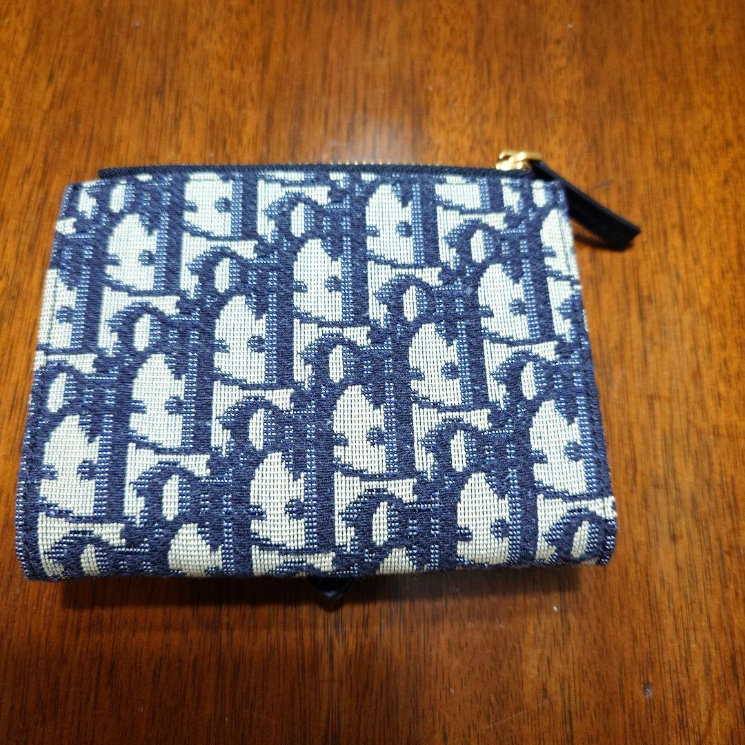 Dior 二つ折り財布 ネイビー/ホワイト