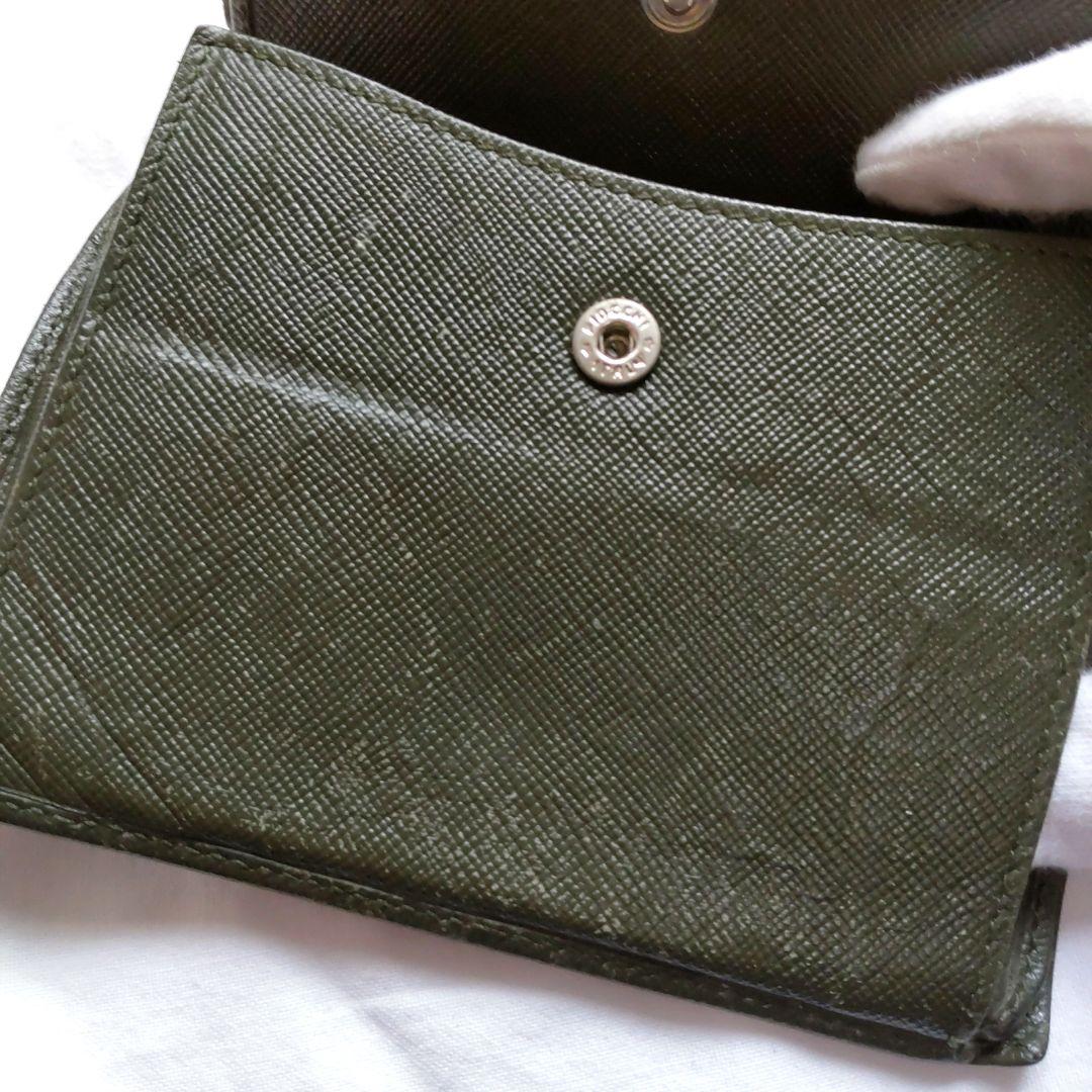 レア色✨PRADA サフィアーノレザーダークグリーンオリーブグリーン二つ折り財布