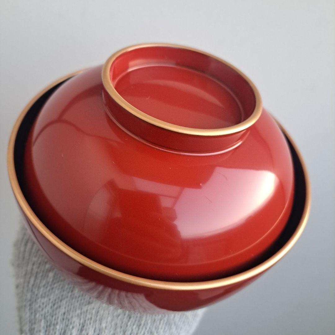 【輪島塗　金淵　合鹿椀×1客】布着本堅地　路幸作　未使用　在庫あり