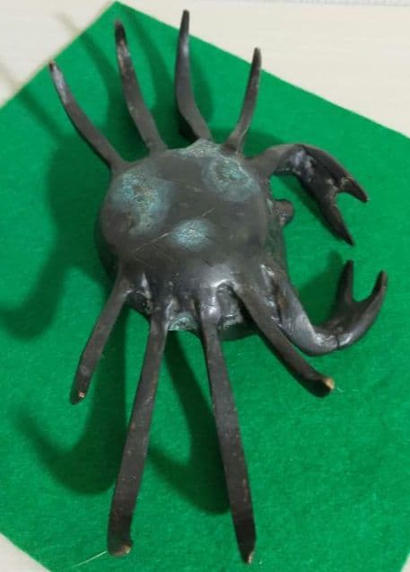 セール✨アンティーク　大きめ　蟹　古銅製　金属工芸品　運気上昇縁起置物