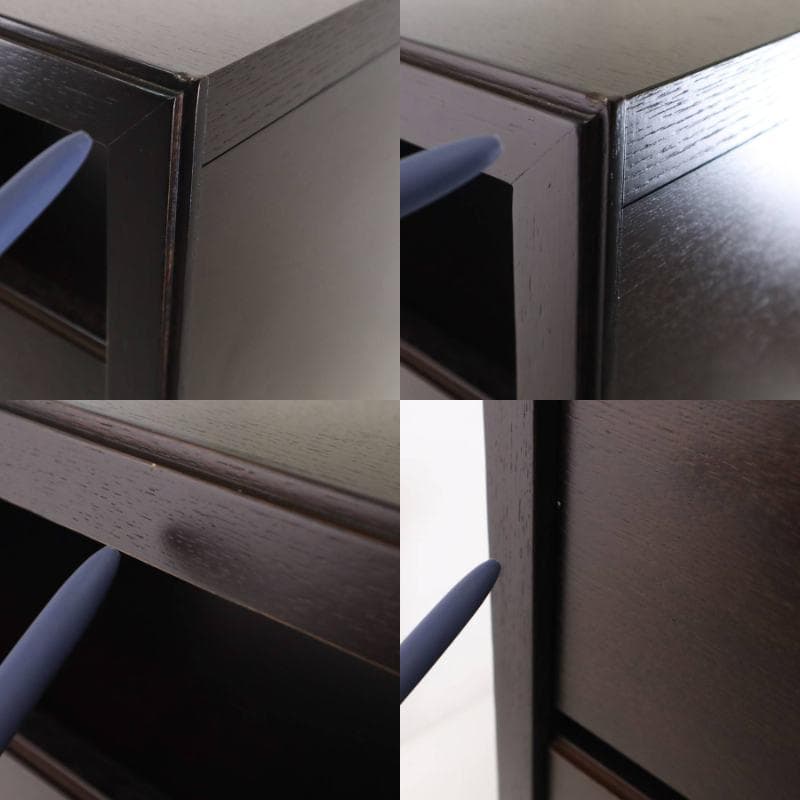 値下フランスベッド ナイトテーブル ダークブラウン 日本製 コンセント＆引出付2